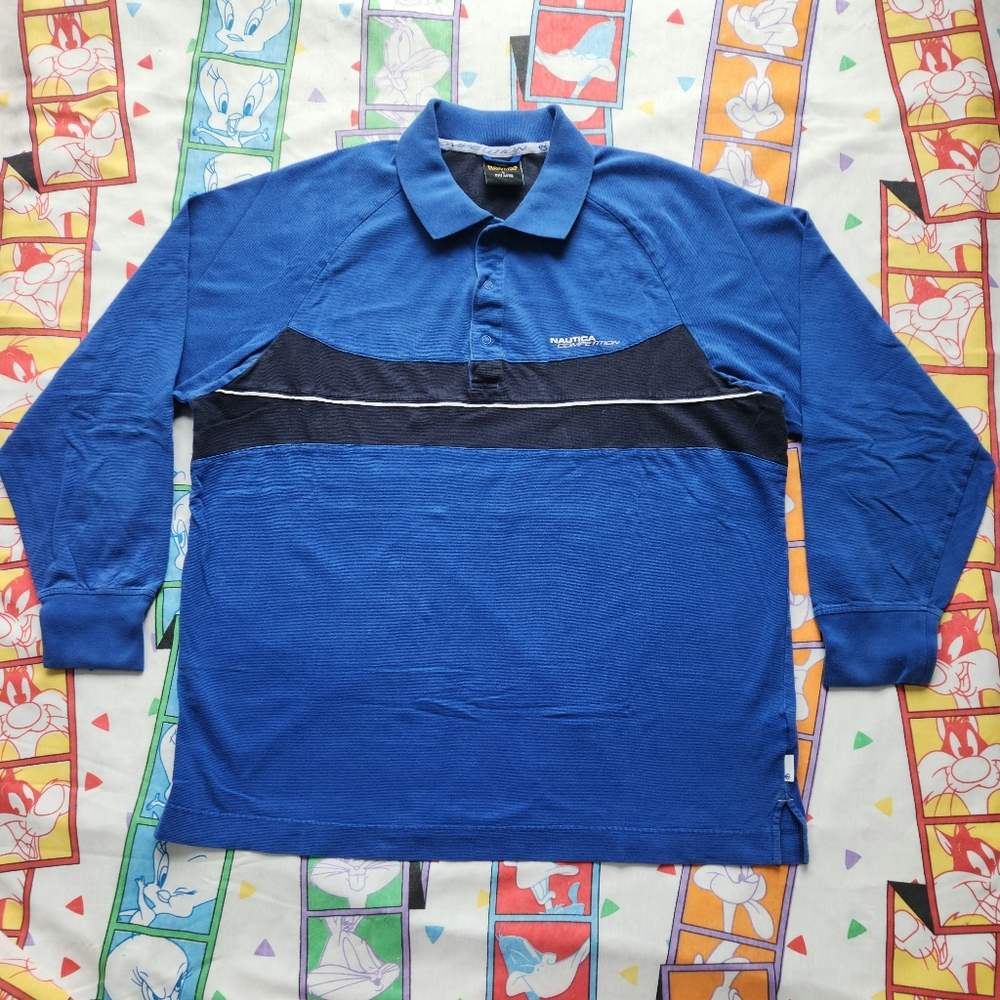 Vintage Nautica Competition L/S Polo Rugby Shirt